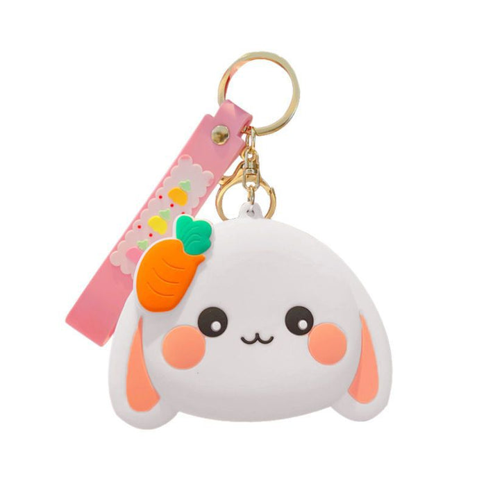 Wholesale Cute Rabbit Coin Purse Silicone Card Bag Mini Children's Wallet Hanging Cartoon Keychain School Bag Bag Pendant