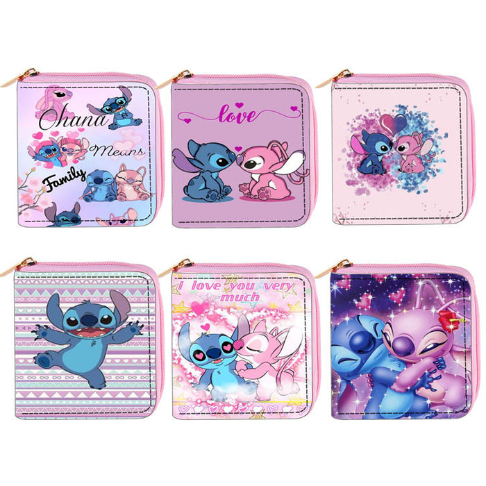 Wholesale Cartoon Stitch PU Short Zipper Small Wallet 0040 Stitch Wallet Clutch JDC-WT-DengX002