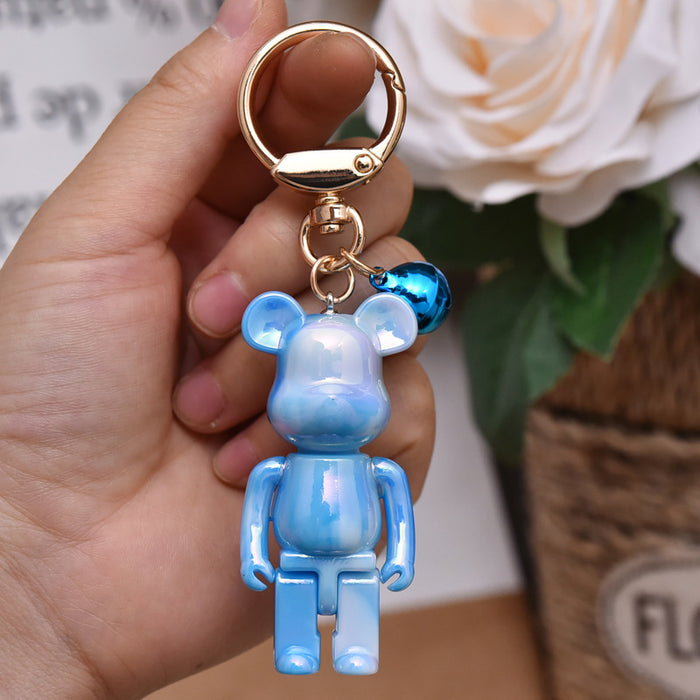 Wholesale Creative cartoon acrylic colorful bear key chain fashion car bag key chain pendant gift