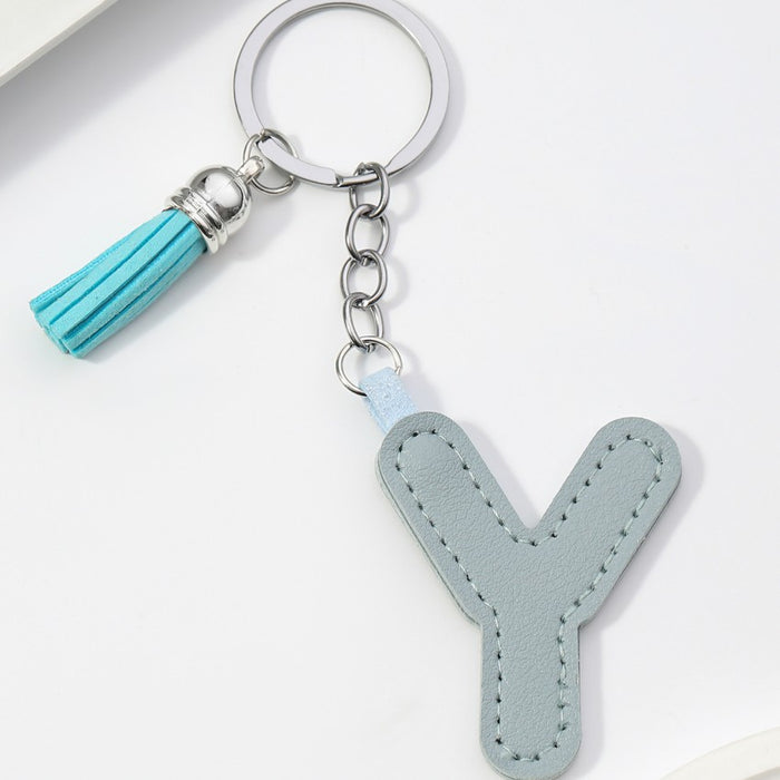 Wholesale PU Leather 26 English Letters Keychain JDC-KC-RongRui063