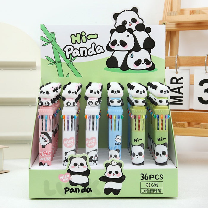 Wholesale 36pcs Halloween Soft Rubber Grip 10-Color Ballpoint Pen Set Cartoon Design