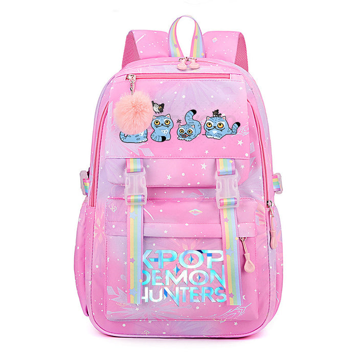 Wholesale Cartoon-themed printed student backpack rainbow double-shoulder bag