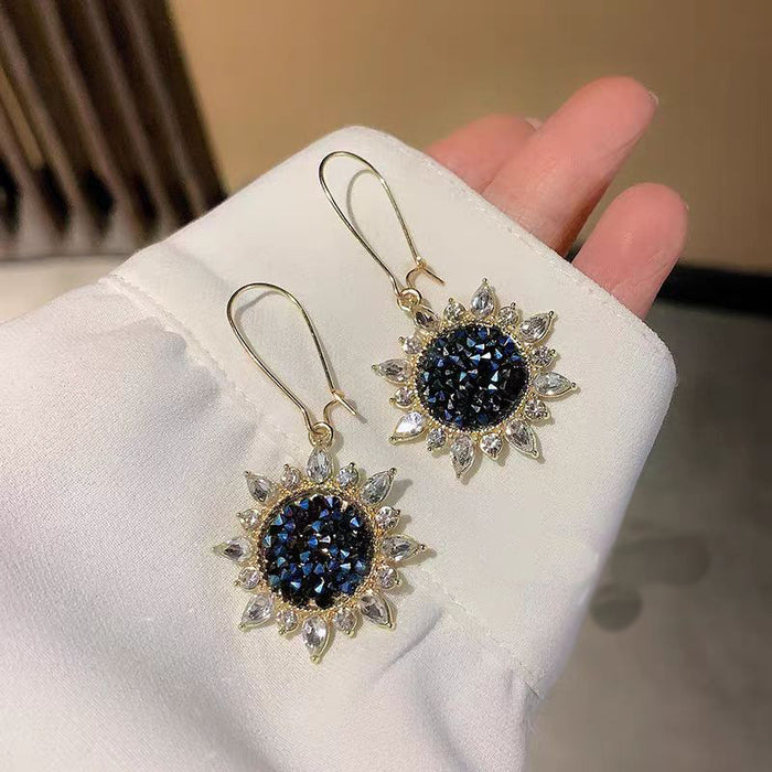 Wholesale Sunflower earrings with temperament, long earrings, trendy and versatile earrings