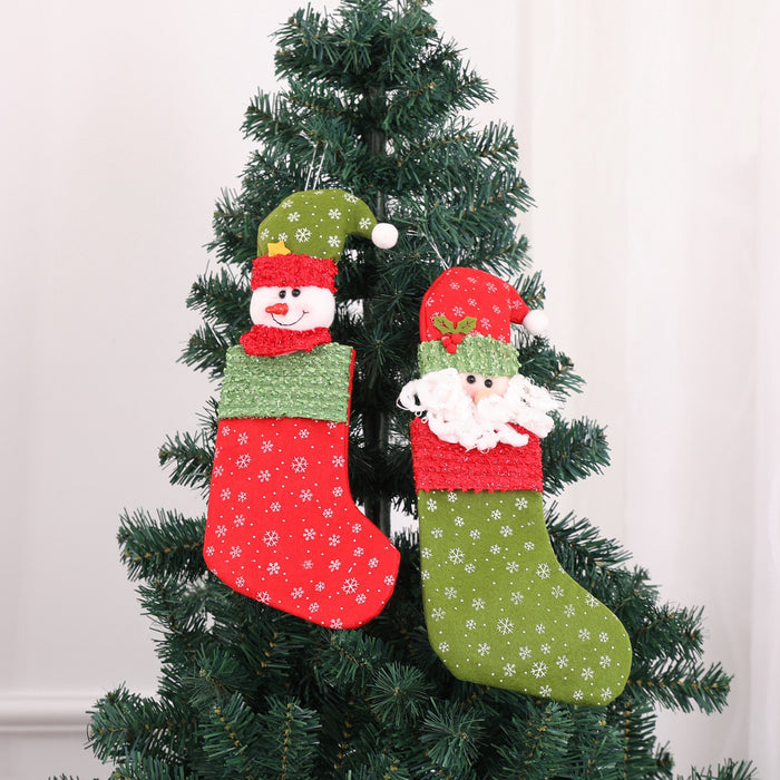 Wholesale Christmas supplies Christmas stockings  snowman head socks Christmas scene decoration props