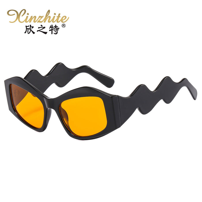 Wholesale Cat Eye PC Frame Wavy Leg Sunglasses JDC-SG-XZT013