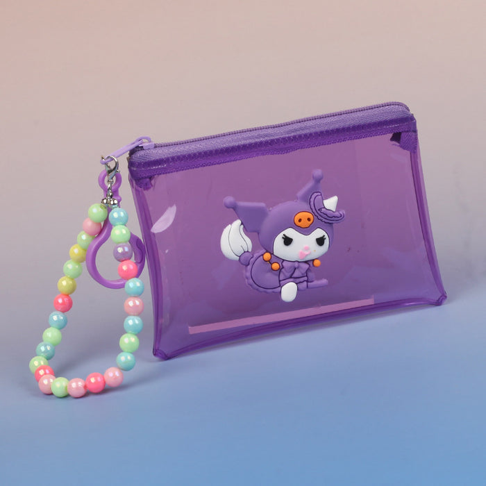 Wholesale Transparent PVC Coin Purse Cute Cartoon Animal Design Unisex Everyday Wallet With Bead Chain Fashion Accessory