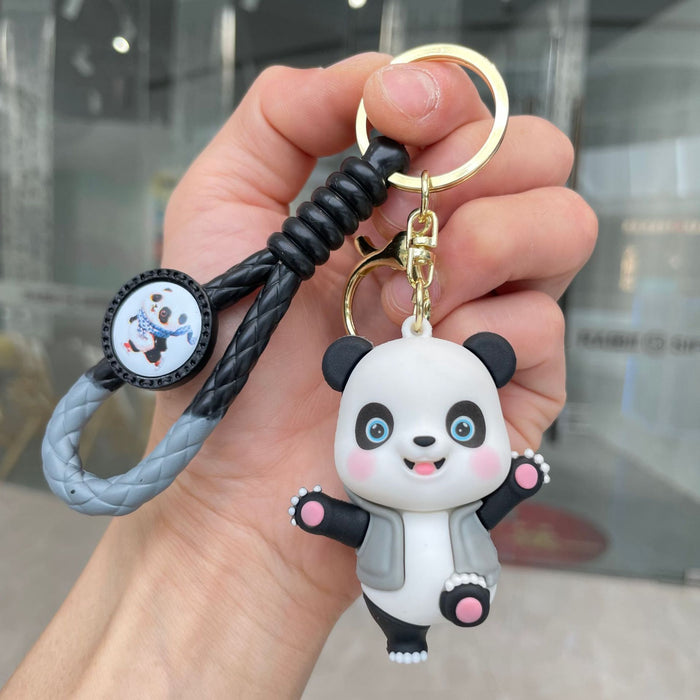 Wholesale Panda Keychain, 3D Panda Doll Bag Pendant, Hanging Decoration, Car Keychain