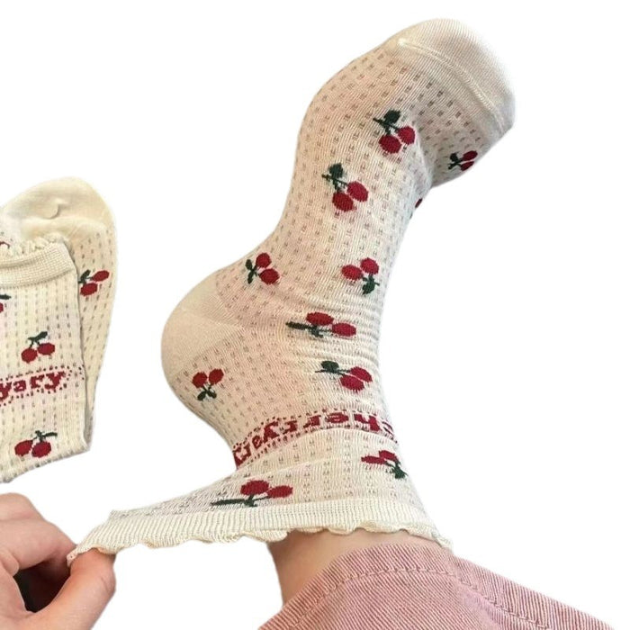 Wholesale Short tube socks hollow thin socks mid tube socks student socks cute short socks