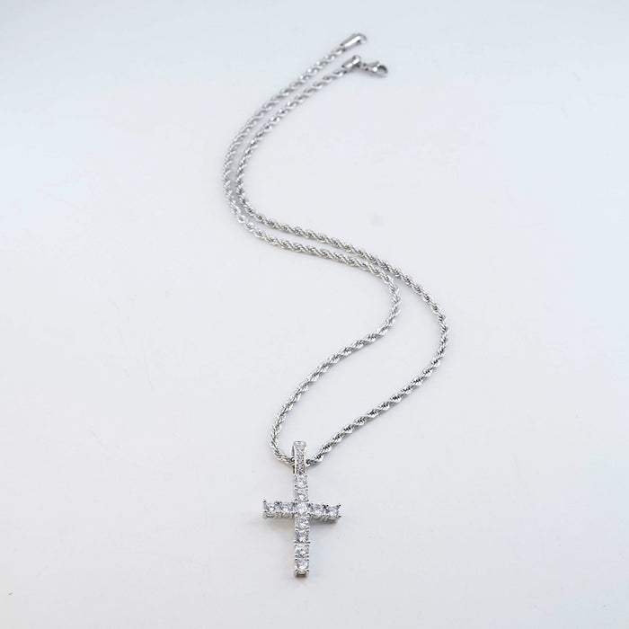 Wholesale Twist Chain Cross Men's Simple Jewelry Necklace Pendant Men's Popular Cross