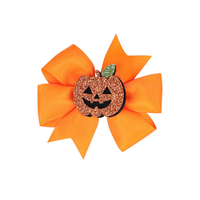 Wholesale Halloween Children's Bow Fabric Hairpin JDC-HC-QiuN009