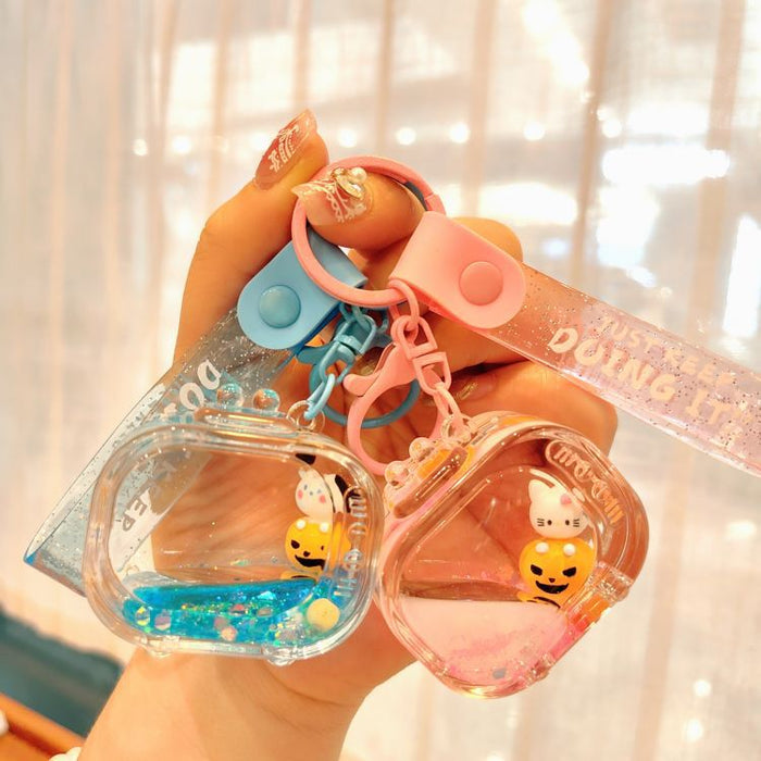 Wholesale Cartoon Acrylic Floating Quicksand Bottle Keychain JDC-KC-ShuoT032