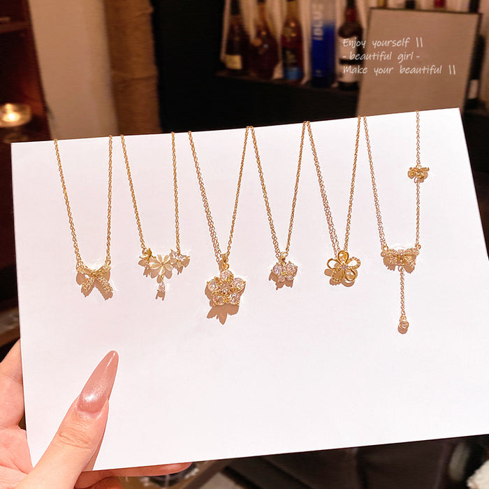 Wholesale Titanium Steel Micro Inlaid Zircon Clavicle Chain