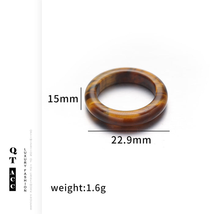 Wholesale Vintage brass gold-plated zircon agate titanium steel ring fashionable autumn and winter