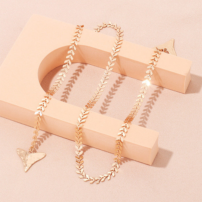 Wholesale Fashionable temperament, niche design, fishbone chain, facial earrings, personalized long tassel earrings