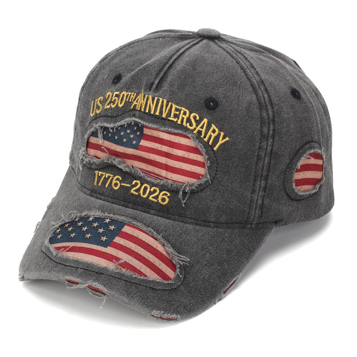 Wholesale Embroidered Distressed Baseball Cap Retro Washed Design