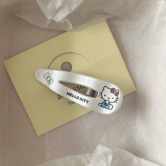 Wholesale Silver Cat Triangle Wave Hairpin Japanese Sweet Versatile Girl Duckbill Hair Clip Hair Accessory