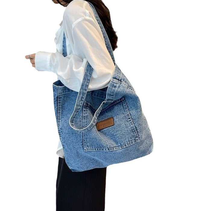 Wholesale Denim Large Capacity Bag Shoulder Bag JDC-SD-XiAn001