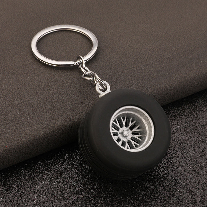 Wholesale  PVC soft rubber car tire keychain pendant silicone key chain