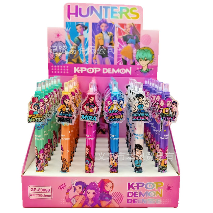 Wholesale 48pcs Cartoon-printed acrylic student push-button pen