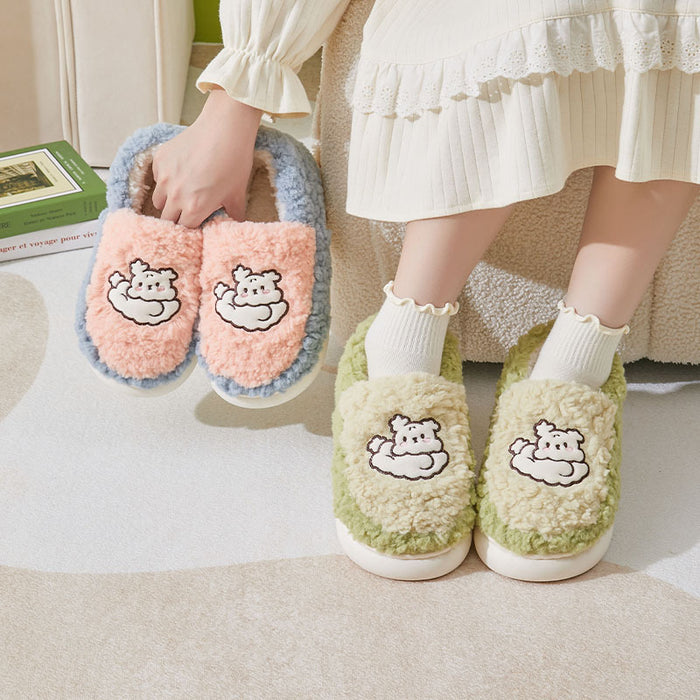 Wholesale Autumn and Winter Cute Cartoon Dog Cotton Slippers JDC-SP-Piaob006