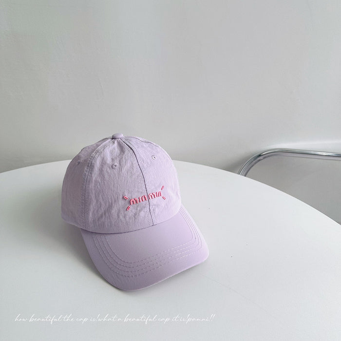 Wholesale Lightweight and breathable letter children's baseball cap, quick drying waterproof duckbill cap, girls' sun protection hat