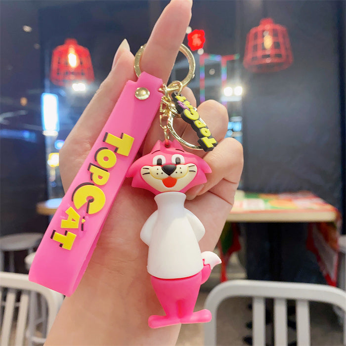 Wholesale Cartoon Standing Cat Backpack Keychain