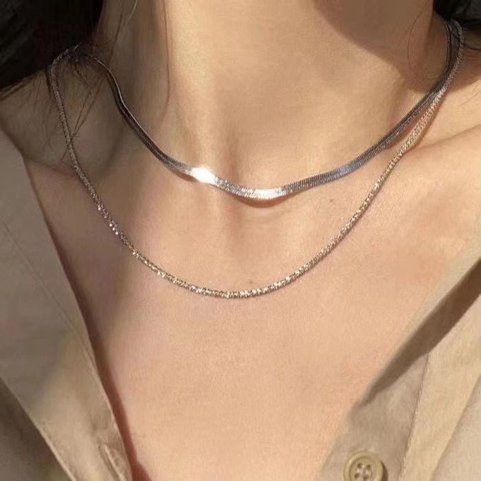 Wholesale Clavicle Titanium Steel Simple Fashion Necklace Neck Chain