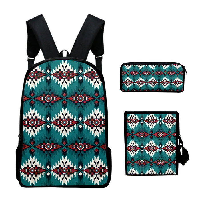 Wholesale Aztec Backpack + Shoulder Bag + Pencil Case Three-piece Set JDC-BP-JieNi002