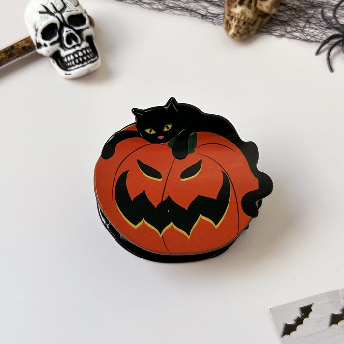 Wholesale  Catnip Funny Pumpkin Head Black Cat Hair Clip Back of Head Coiled Hair Bat Tail Clip Hair Accessories