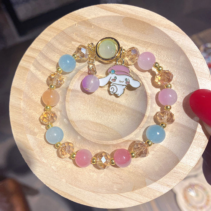 Wholesale Children' s Crystal Beaded Double Color Glaze Bracelet