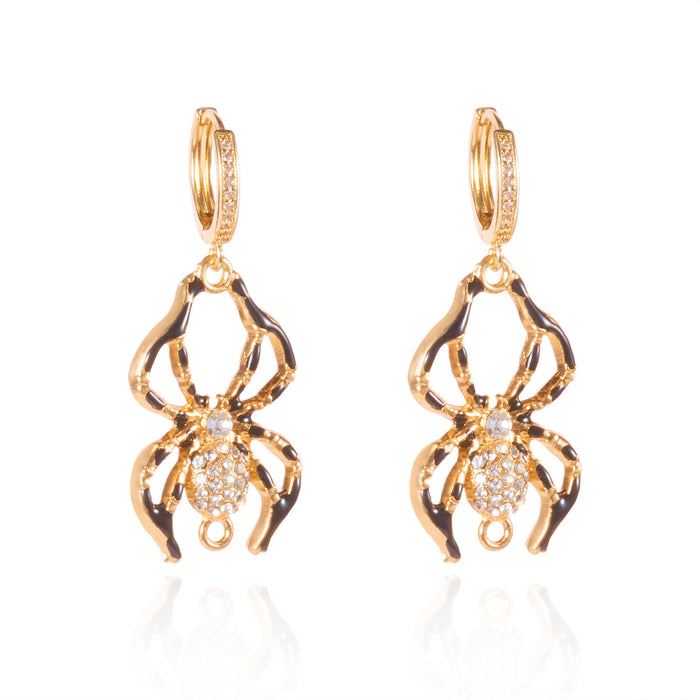 Wholesale  funny design black oil drip  pumpkin ghost pendant earrings