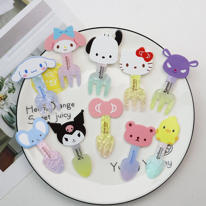 Wholesale 10pcs Cartoon Cute Animal Fork Spoon Acrylic Diy Decorative Patch Accessories JDC-FK-YaoL026