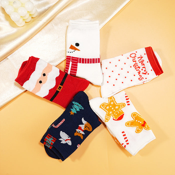 Wholesale Cartoon Christmas Socks Christmas Socks Elk Mid-Calf Socks Christmas Women' s Socks