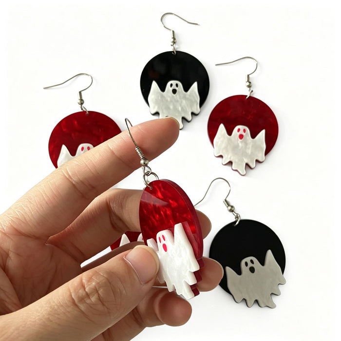 Wholesale Trendy Cartoon Ghost Acrylic Earrings Cute Moon  Jewelry Accessory For Holiday Gift And Boutique Resale