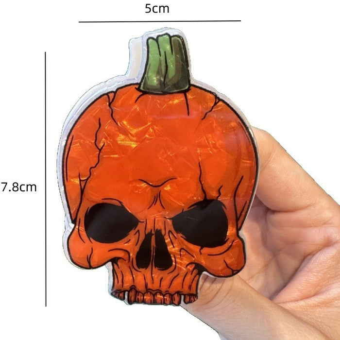 Wholesale Creative pumpkin color skull shark clip dark style ghost head clip personality  party headdress