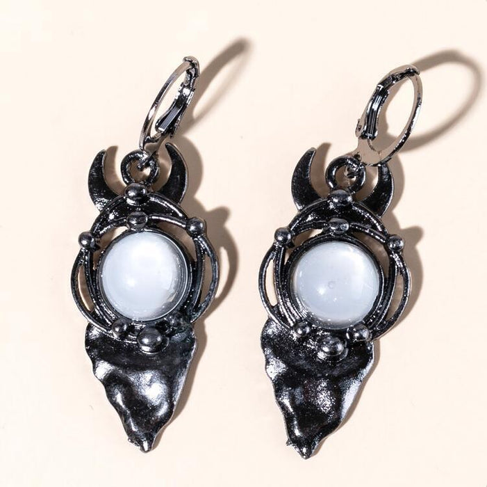 Wholesale Witch Black Arrow Pearl Earrings