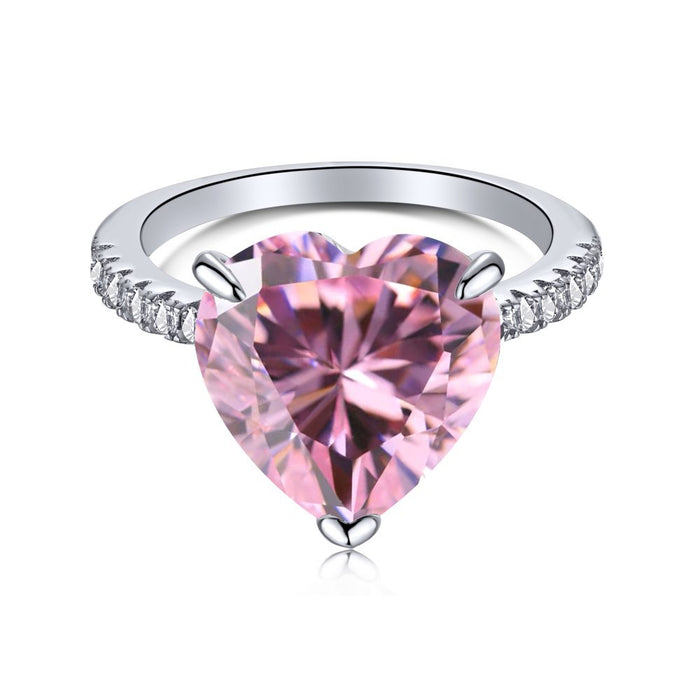 Wholesale Water Drop Heart Zircon Diamond Silver Ring JDC-RS-ShiTL002