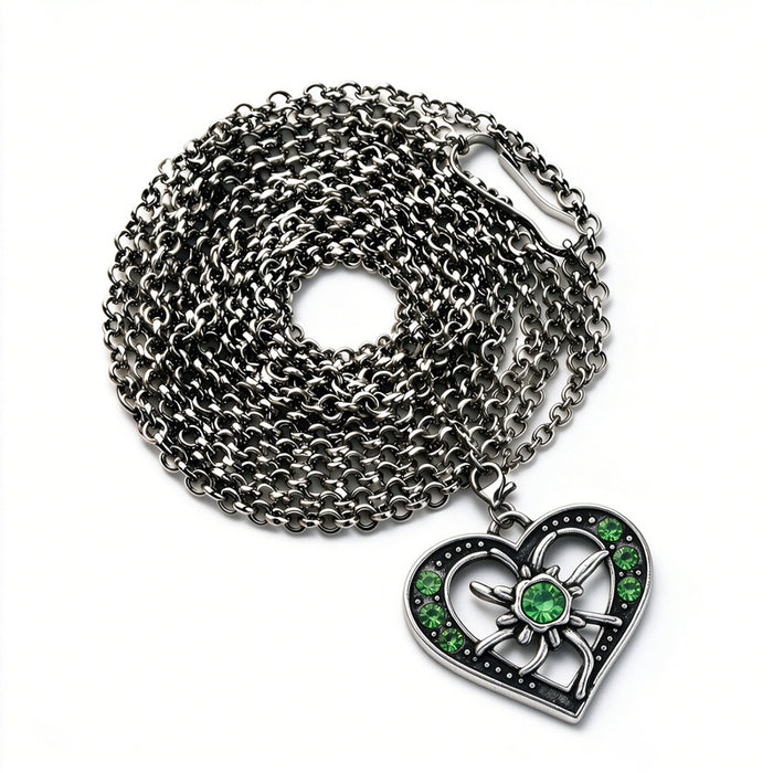 Wholesale Plated Alloy Long Necklace With Red Heart And Edelweiss Pattern Bavarian Festival Jewelry Accessory For Boutique Resale