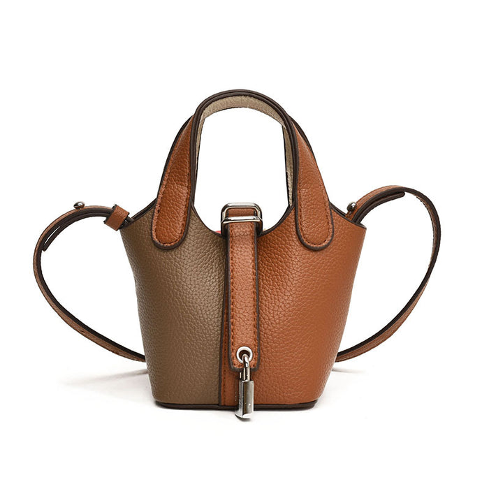 Wholesale Children's bag, high-end color blocked mini bucket bag, hand-held bucket bag, crossbody bag