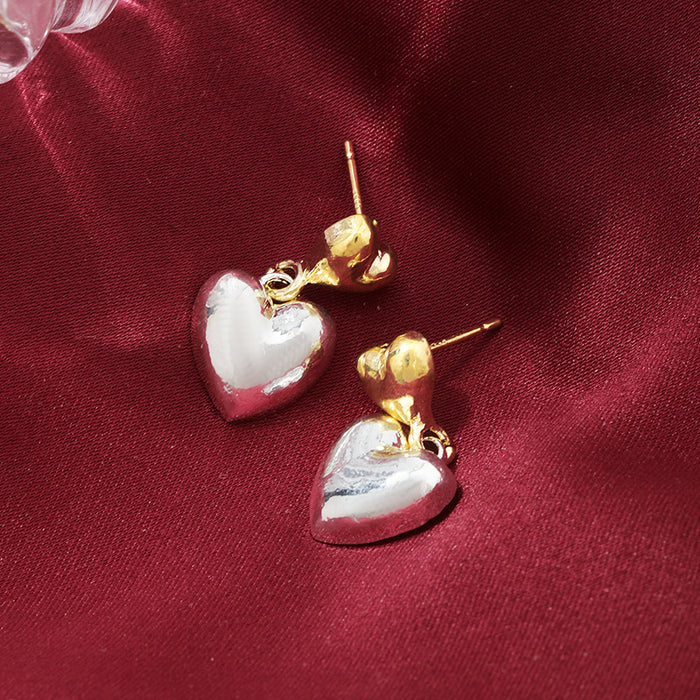 Wholesale Versatile and high-end double heart earrings, fashionable earrings with temperament and geometric earrings wholesale