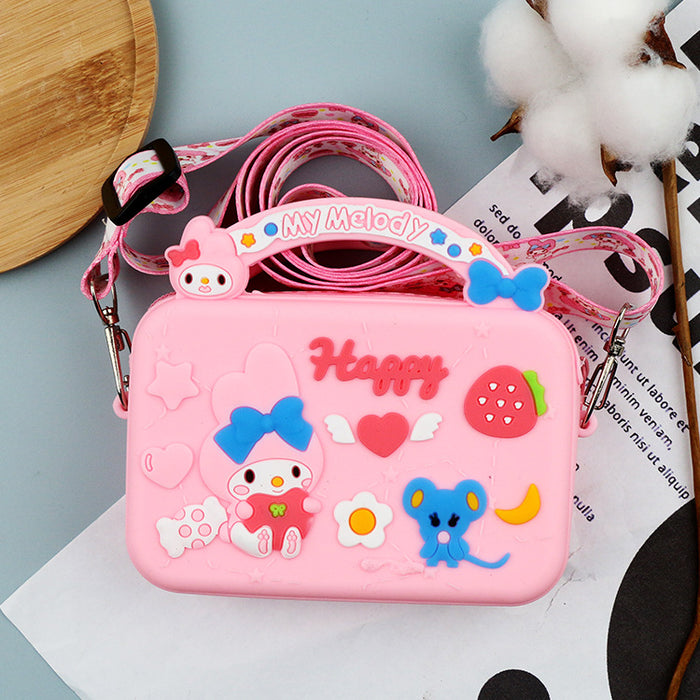 Wholesale Cute Silicone Crossbody Bag Cartoon Design Macaron Color Coin Purse MOQ≥10