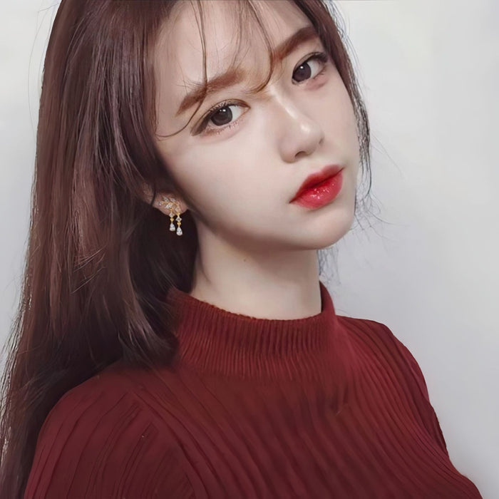 Wholesale Tree branch earrings, copper inlaid zircon earrings, fashionable and niche commuting ear accessories