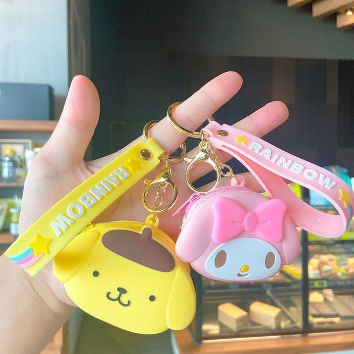 Wholesale Cartoon Cat Silicone Coin Purse Keychain JDC-KC-YD104