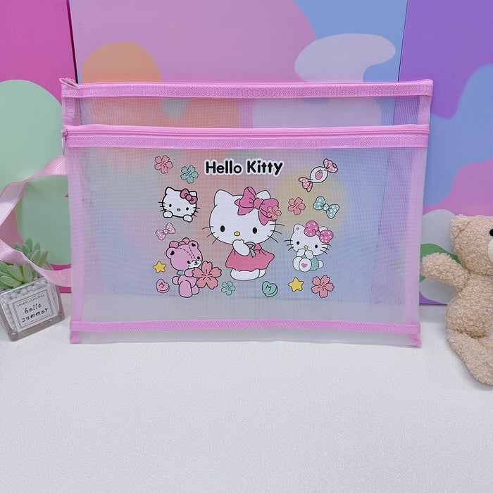 Wholesale 10pcs/ pack A4 Double-Layer Mesh Zipper Bag File Folder