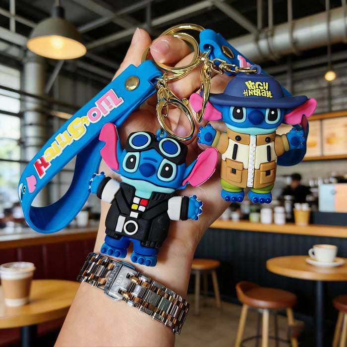 Wholesale Cute cartoon silicone 3D figurine keychain