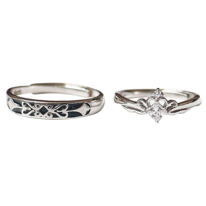 Wholesale Princess and Knight Couple Ring Blue Diamond Valentine's Day