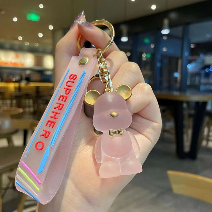 Wholesale Dreamy Crystal Bear Keychain Couple Birthday Gift Car Bag Small Pendant
