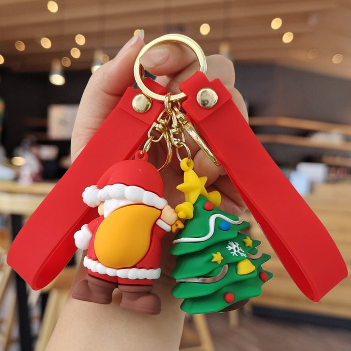 Wholesale Cartoon Christmas Silicone Doll Keychain JDC-KC-ZhuoRan026