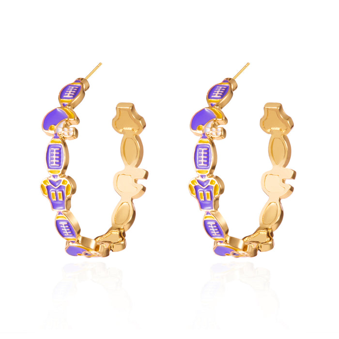 Wholesale Rugby Festival Personalized Earrings