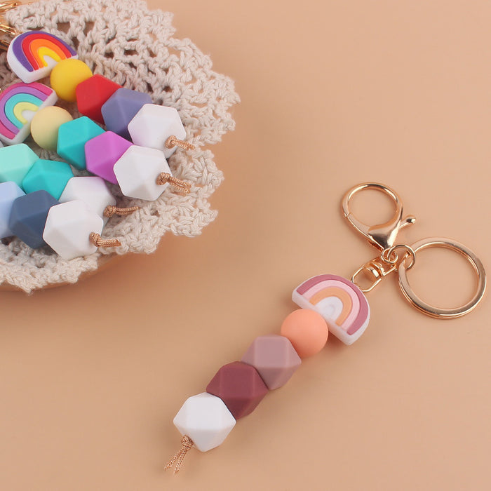 Wholesale Cartoon Rainbow Silicone Keychains